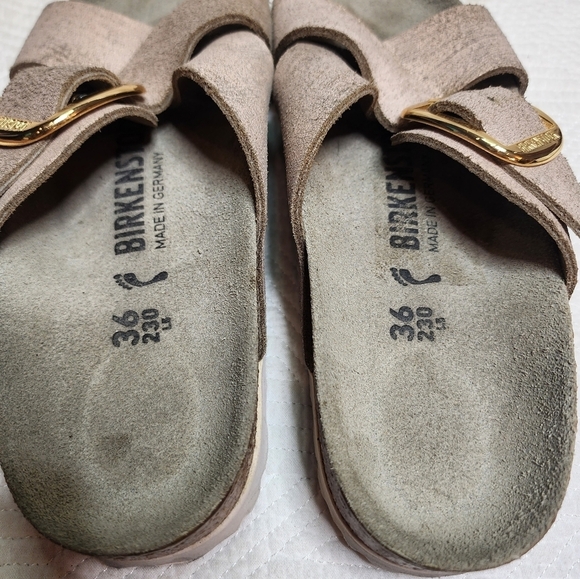 Birkenstock Metallic Rose Gold Siena Big Buckle Cross Strap Sandals Size EU 36 - Picture 10 of 16